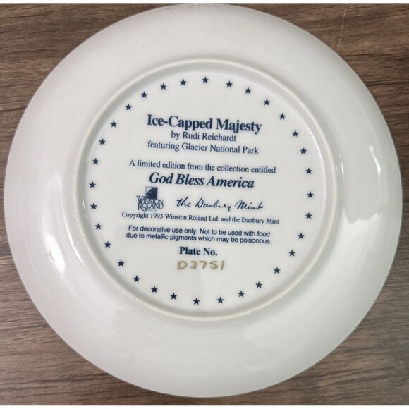 The Danbury Mint “God Bless America” Limited Edition  8 Inch Plates Set Of 4 - Picture 7 of 10